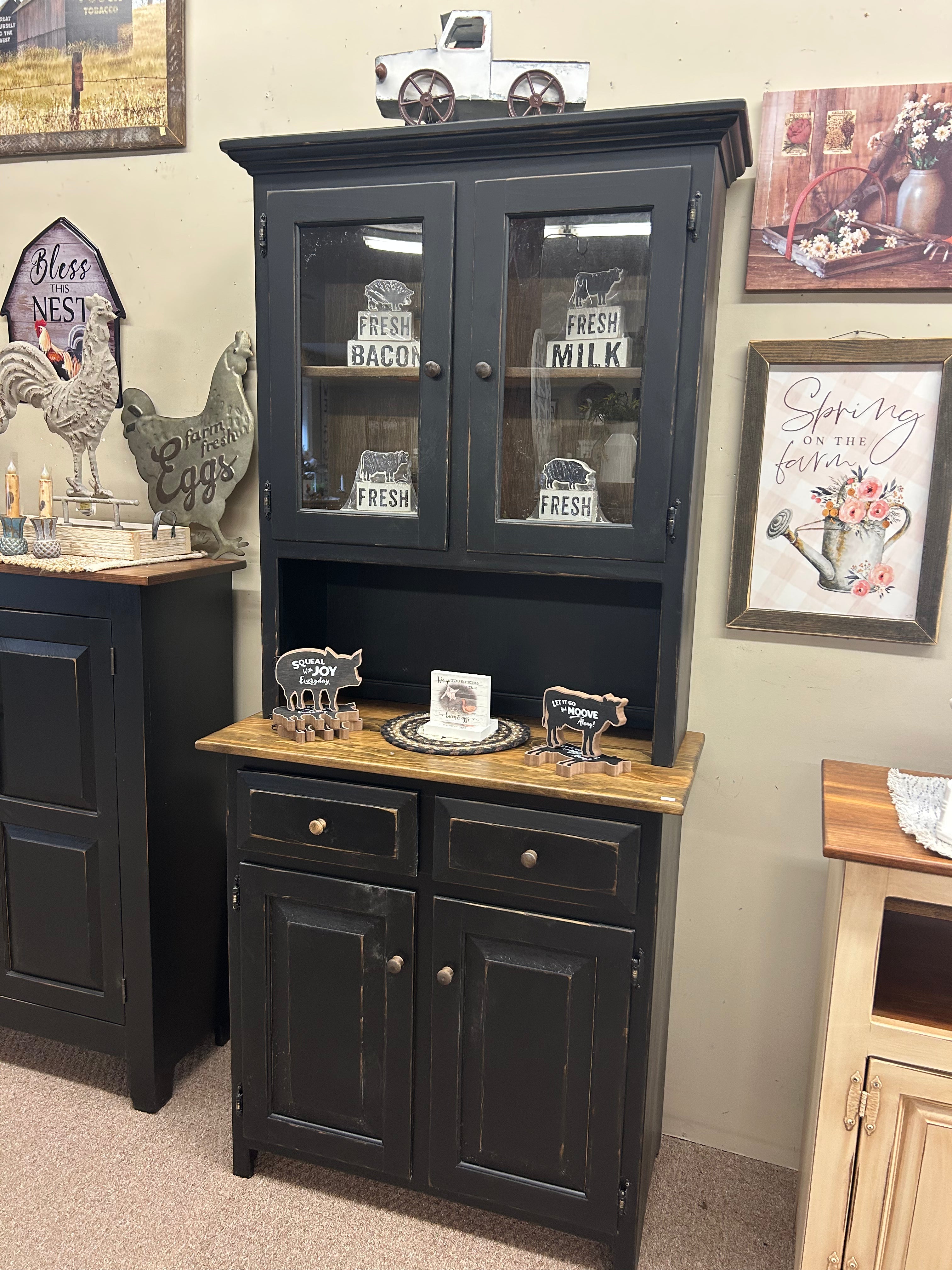 Black/Stain Hutch Country Treasures