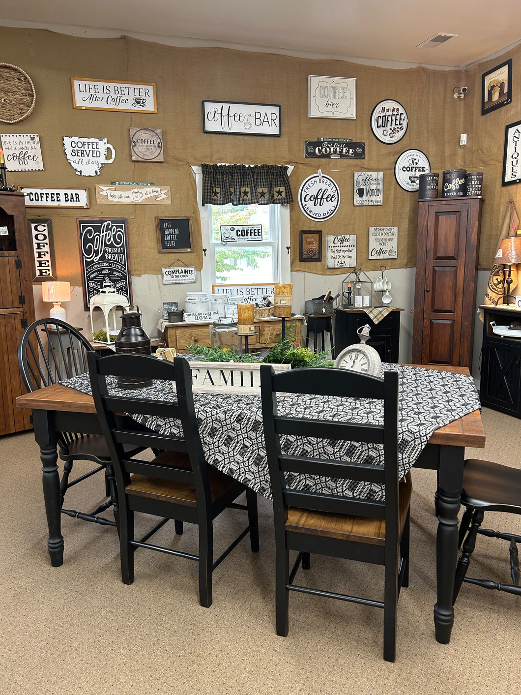 Black/Stain 6’ Roughsawn Table