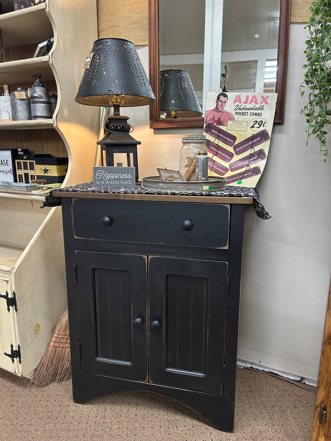 Black/Stain Buffet Cabinet