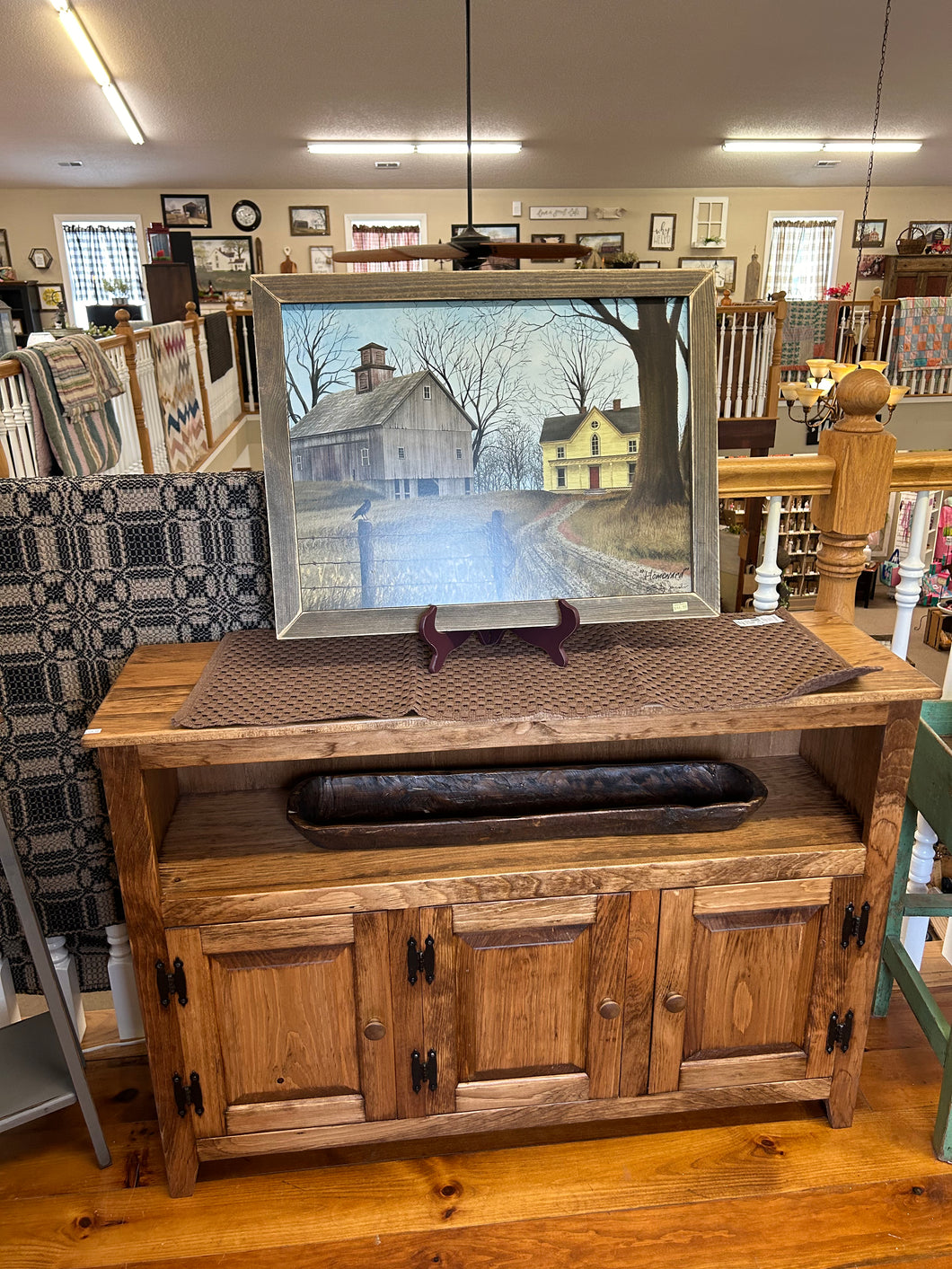 Early American 3 Door Cabinet