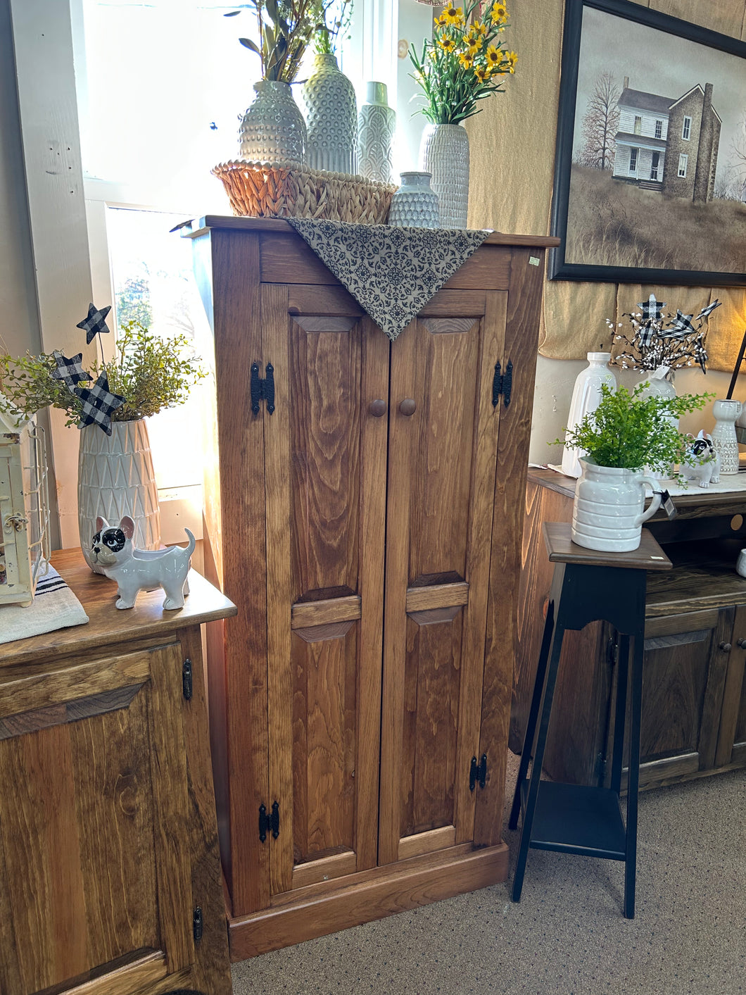 Early American Double Skinny Cabinet