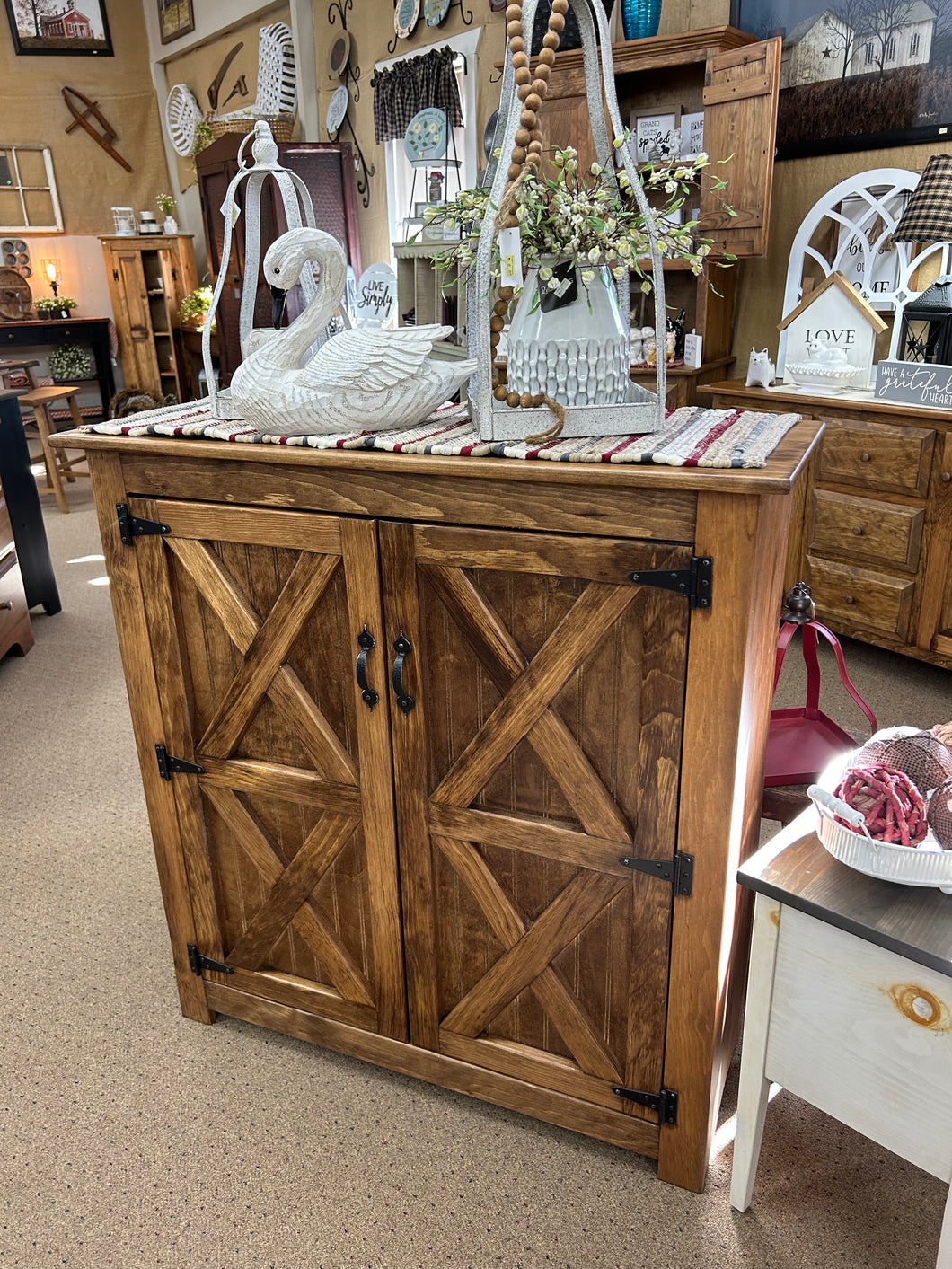 Early American Double Barn Door Cabinet