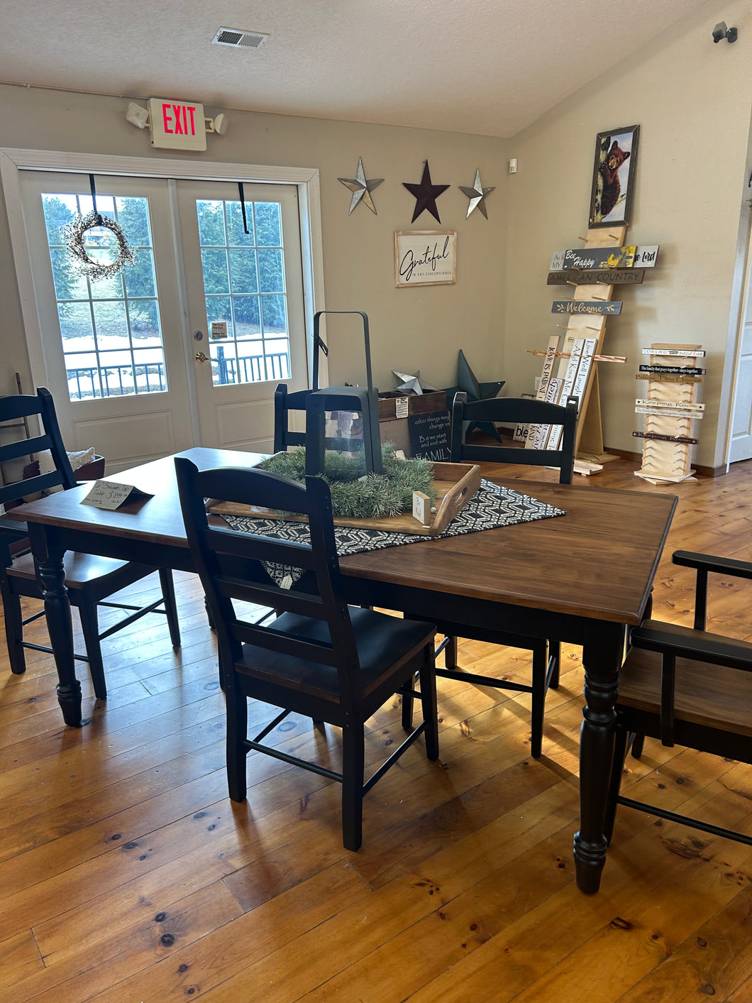 Black/Stain 6’ Farm Table