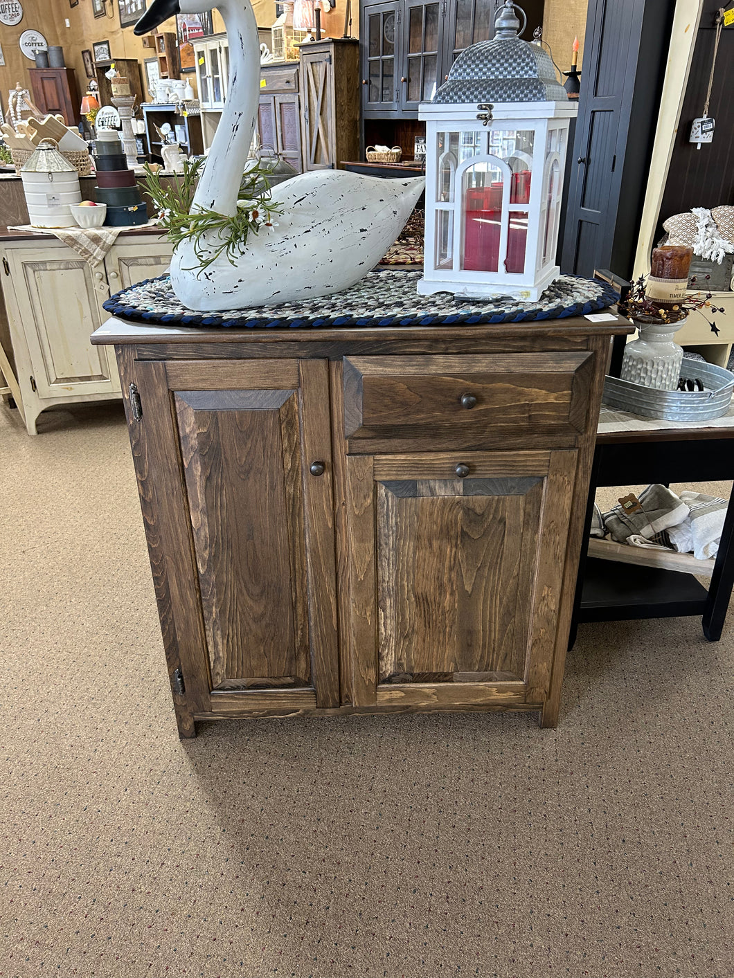 Stain Kitchen Cabinet w/ trash can