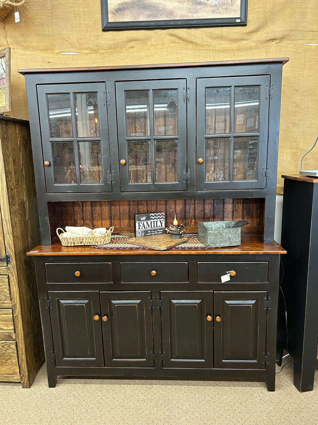Black/Micheals Cherry Large Hutch