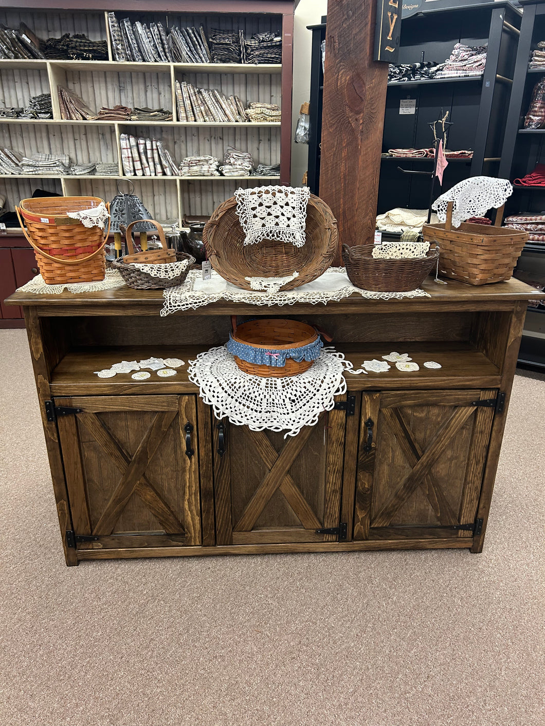 Stain 3 Door Barn Door Cabinet