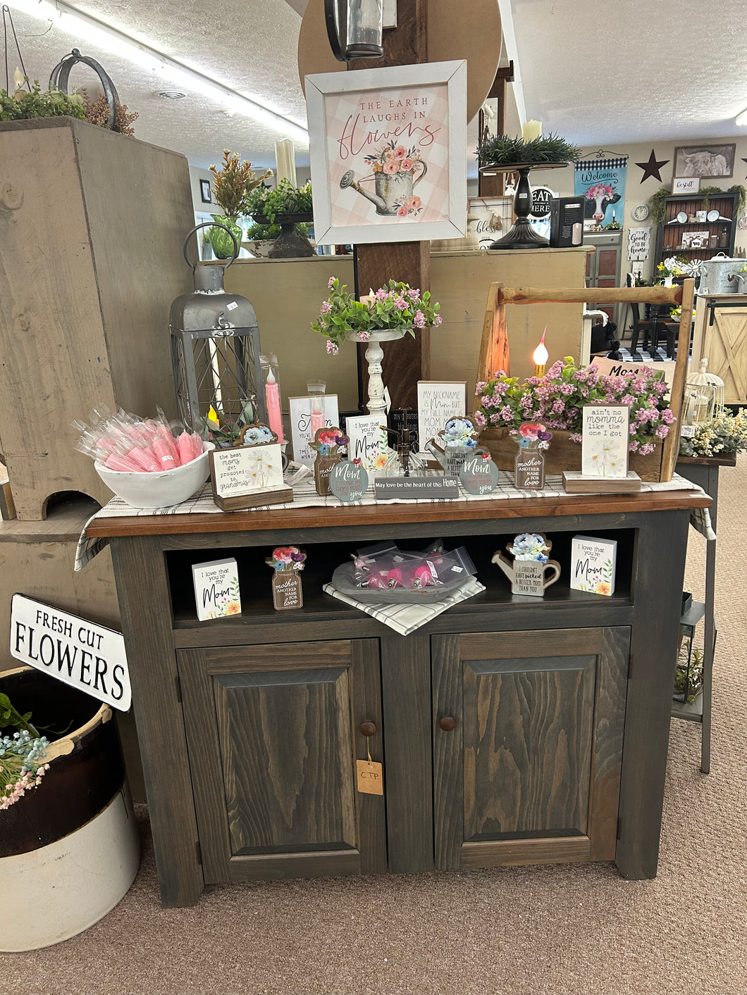 Gray/Stain Plasma Tv Stand