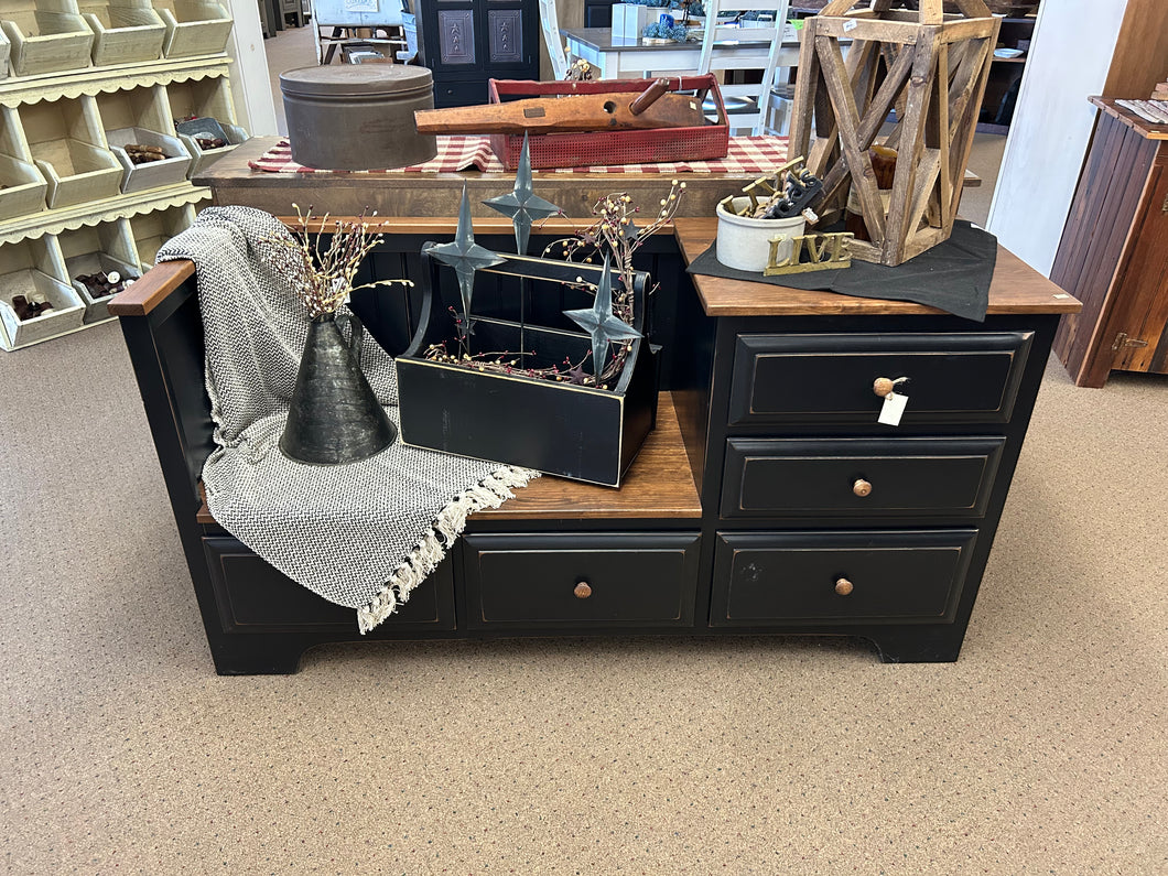 Black/Stain Dresser Bench
