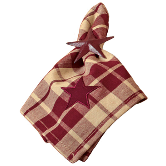 Burgundy Farmhouse Star Napkin